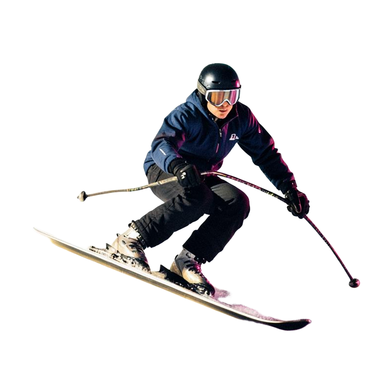A skier in a helmet, representing recreational and winter sport athletes